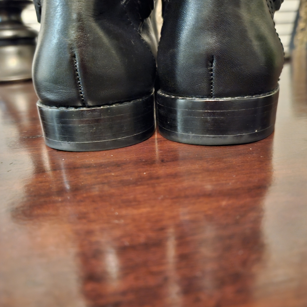 Coach Christine black leather supple pull on riding flat boots 8.5M $398 retail - Picture 6 of 8
